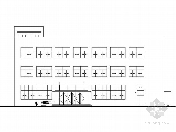 7层综合楼建筑设计图纸资料下载-[福建]3层现代风格4S店综合楼建筑设计施工图（含水电结构施工图）