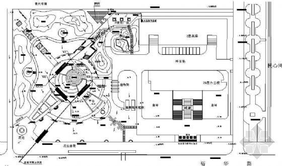 景观给排水设计图资料下载-某广场地形及给排水设计图