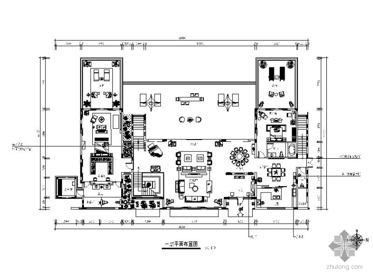 农村一层别墅CAD资料下载-某豪华别墅局部一层装修图