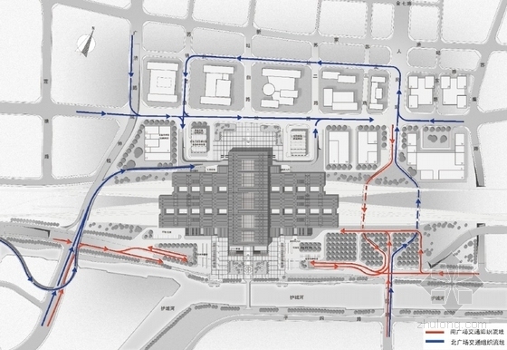 [苏州]某火车站建筑方案设计文本（含动画）-交通分析图