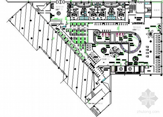 建筑施工图住宅底层平面图资料下载-某桑拿浴场底层平面图