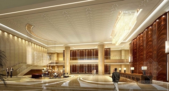 [江苏]新古典风格17层大酒店室内设计方案大堂效果图