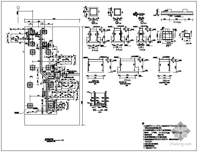 幕墙基础详图资料下载-某大型蒸发器基础节点构造详图