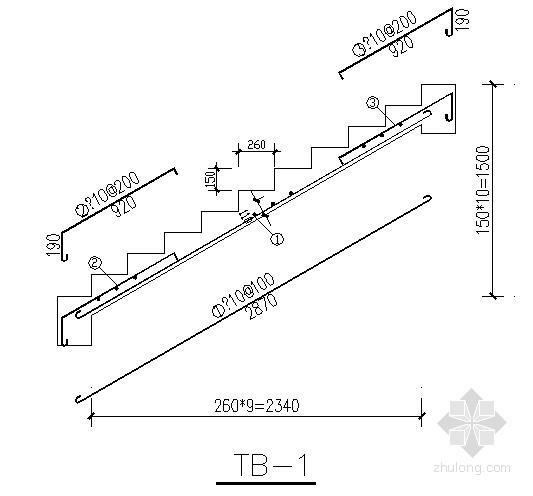 推拉窗底部与铝板连接节点资料下载-6层底部框架-抗震墙楼梯节点构造详图