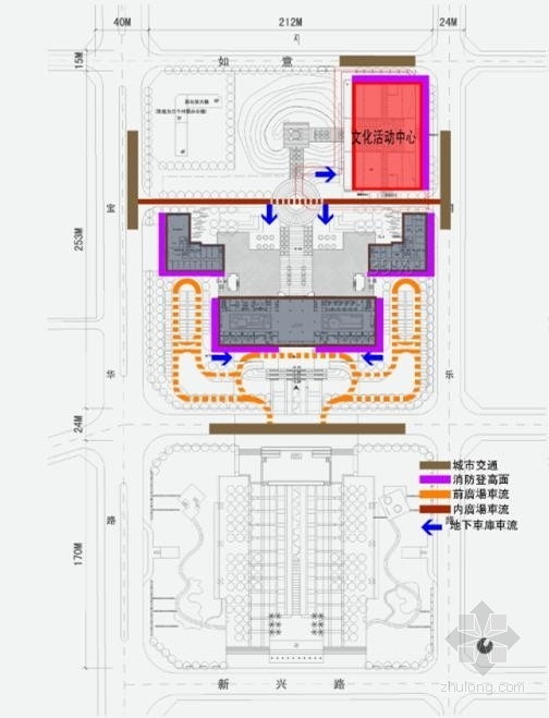  [广东]多功能现代化花园式综合文化中心建筑设计方案文本（含CAD）-多功能现代化花园式综合文化中心建筑分析图
