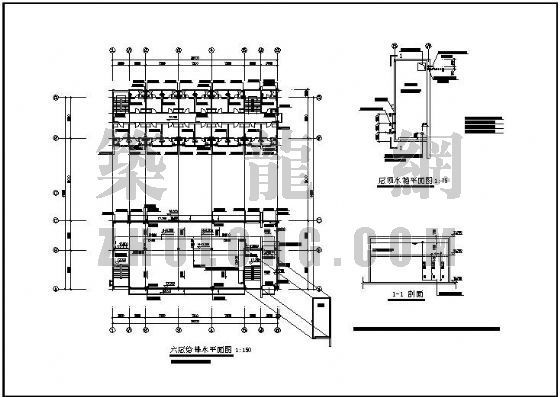 建筑设备给排水平面图资料下载-某学生A区宿舍给排水平面图