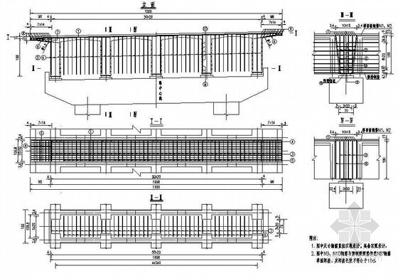 墩顶现浇连续段图片资料下载-30m预应力混凝土连续T梁支座墩墩顶现浇连续段钢筋布置节点详图设计