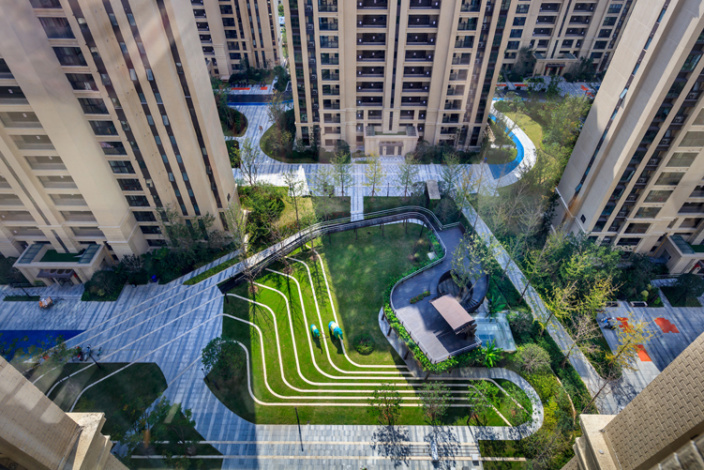 石凳3d模型资料下载-4D绿谷——上海世茂云图住宅景观