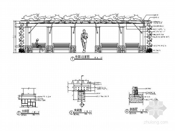 钢管棚架施工图资料下载-长廊棚架设计施工图