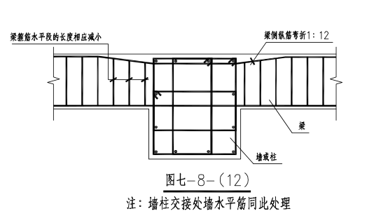 [汕头]商务办公楼及裙房框筒结构施工图2016-墙柱交接处墙水平筋同此处理