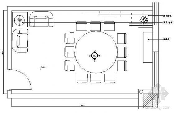 办公餐厅设计平面布置方案资料下载-餐厅包房平面布置图6