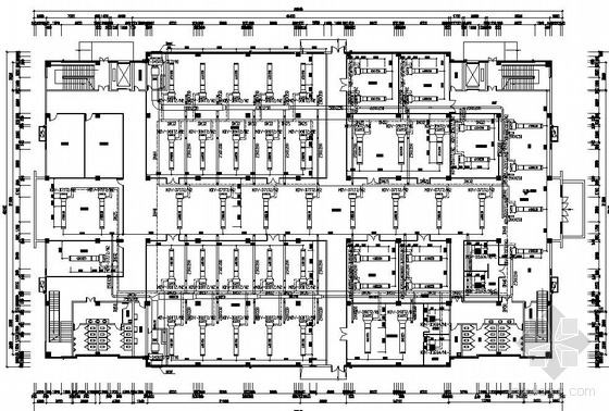 四层办公楼设计CAD资料下载-某四层办公楼空调图