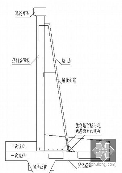 [北京]城市轨道交通机场线施工组织设计（高架桥 预应力钢-混结合梁）-装配式钢筋混凝土挡土墙横断面