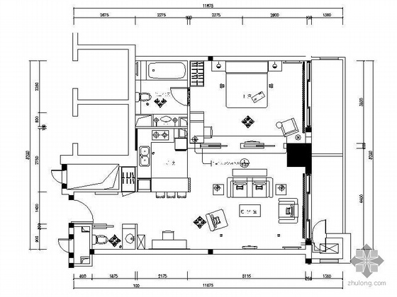 酒店样板板房设计资料下载-[威海]酒店式公寓样板房装修图Ⅱ