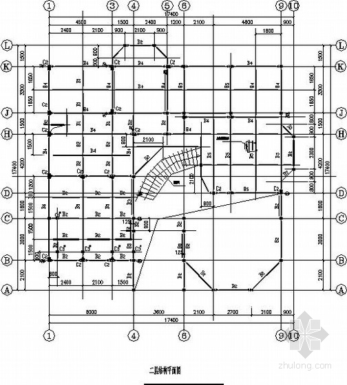 徽派轻钢别墅施工图资料下载-三层轻钢别墅结构施工图(坡屋顶 弧形楼梯)