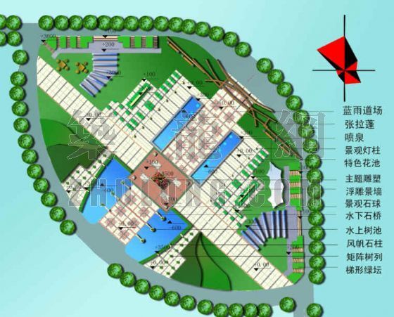 广州环球都会广场平面图资料下载-某广场平面图及分析图