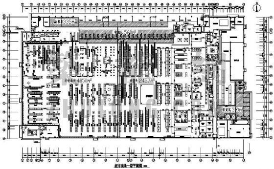 200平米cad平面图资料下载-某过万平米超市平面图