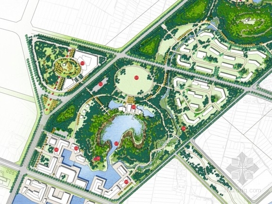 3D工业园设计资料下载-[江苏]滨湖科技城配套区规划及中央景观带概念设计