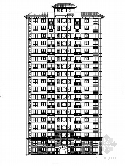 二梯四户塔楼资料下载-[重庆]高层框架剪力墙结构住宅建筑施工图（含屋面塔楼）