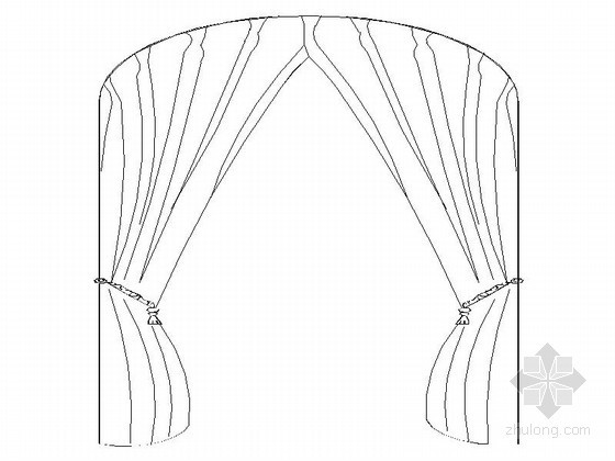 不同类型窗帘样式cad图块