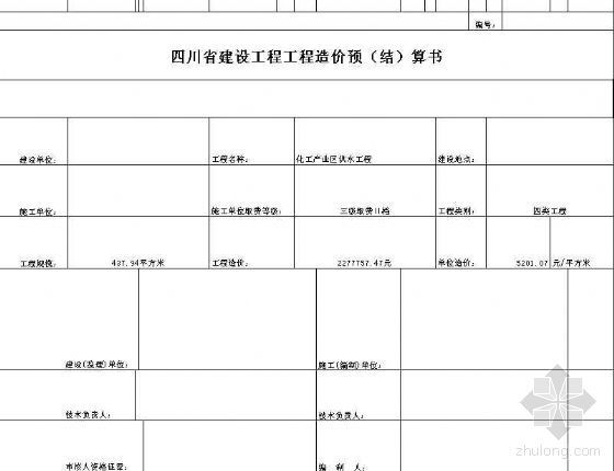 标化工地临时配电房资料下载-四川某化工基地供水工程预算书
