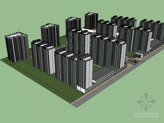 万科华宇住宅区规划设计资料下载-住宅区规划sketchup模型下载