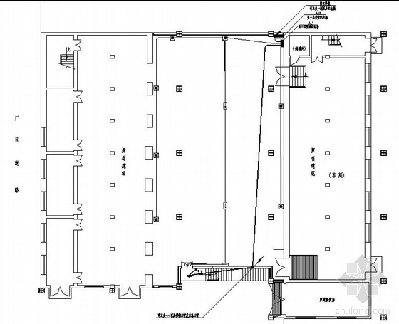 五层办公室平面图资料下载-某五层办公楼电气平面图