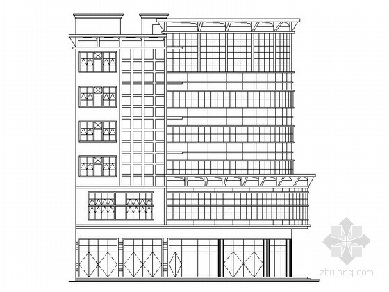扇形地块商业建筑方案资料下载-某六层扇形商业综合楼建筑施工图