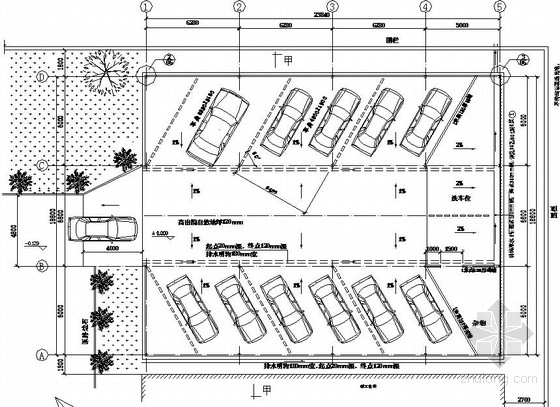 单排汽车车棚cad钢结构资料下载-小型汽车车库钢结构施工图
