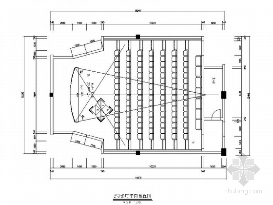 cad电影院平面图资料下载-某电影院大号影厅室内装修施工图（含效果）