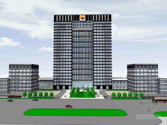 高校行政办公楼模型资料下载-行政办公楼建筑sketchup模型下载
