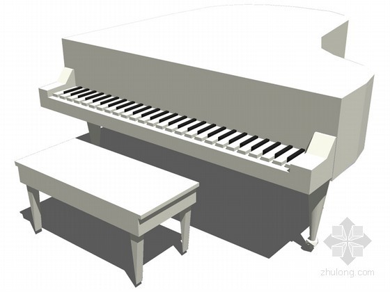 钢琴模型资料下载-钢琴SketchUp模型下载