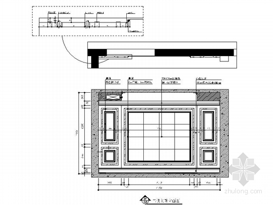 [山西]清新简约欧式风格复式室内装修施工图（含效果）主卧立面图