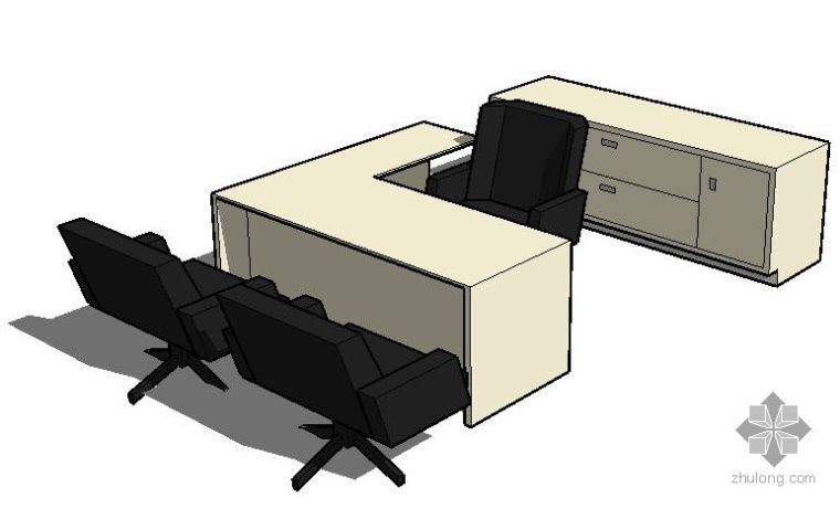 桌椅组合办公室资料下载-办公桌椅组合