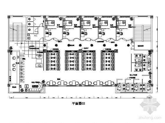 三层临街住宅设计图资料下载-三层网吧平面设计图1