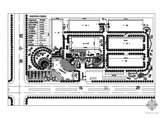 景观规划设计CAD图纸资料下载-某工业园景观规划图纸