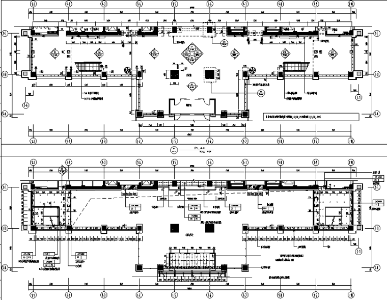 [新疆]指挥中心办公大楼设计施工图（附效果图）-共享大堂平顶面布置图