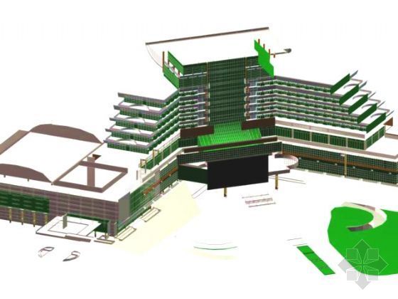 艺术楼建筑sk模型资料下载-建筑群楼模型