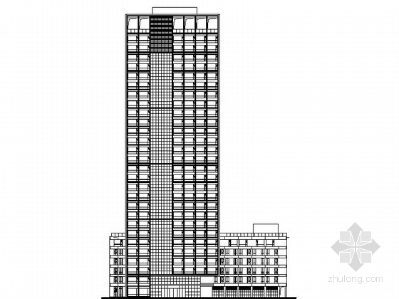 现代风格两层建筑资料下载-某29层高层现代风格办公建筑方案图