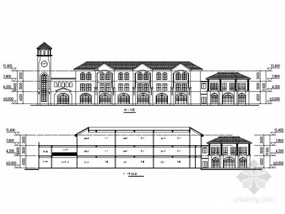 [河南]托斯卡纳风格住宅小区规划设计方案文本（含住宅及幼儿园cad）-托斯卡纳风格住宅小区规划设计方案立面图