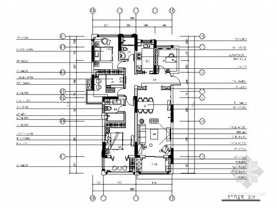 3居室家装施工图资料下载-[原创]118平米大气舒适欧式三居室家装施工图