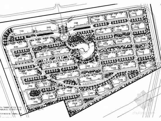 园林护栏施工图资料下载-[台州]经济适用房园林绿化工程施工图