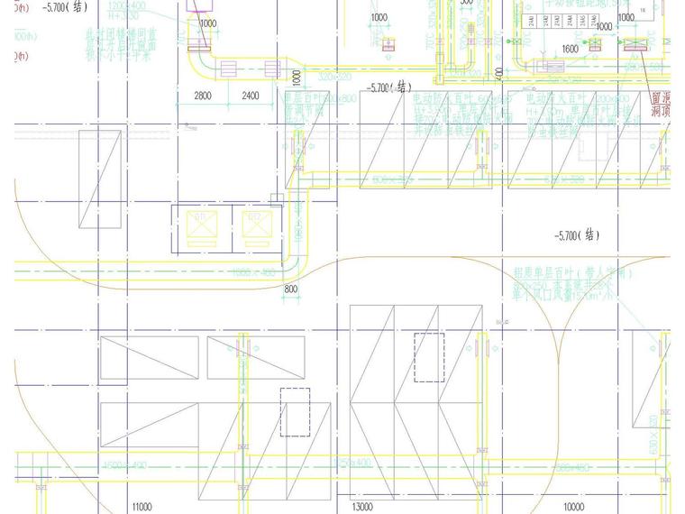 [江苏]教学楼全套水暖电施工设计图-地下室通风平面图.jpg