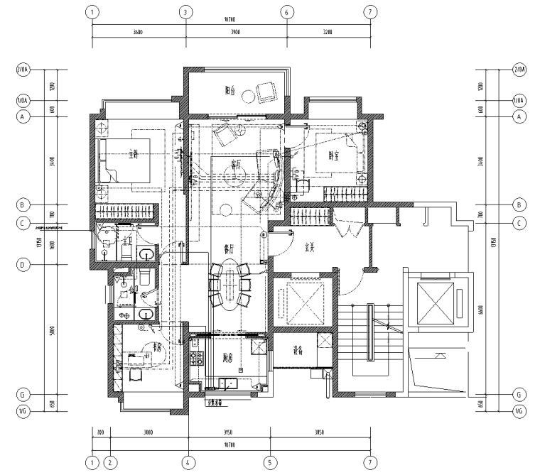 上海经济开发区大型住宅项目机电设备施工图-弱电平面图