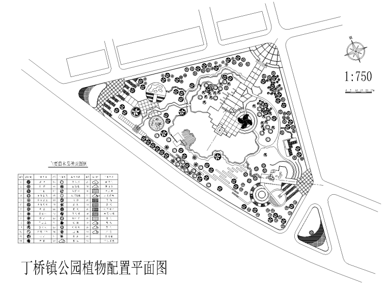 茶室茶桌平面图资料下载-[浙江]杭州丁桥镇公园中标方案CAD平面图（含概算和psd方案文本）