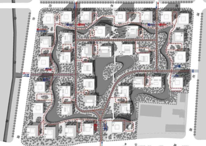 [上海]科技园概念方案设计文本（PDF+68页）-车行流线分析