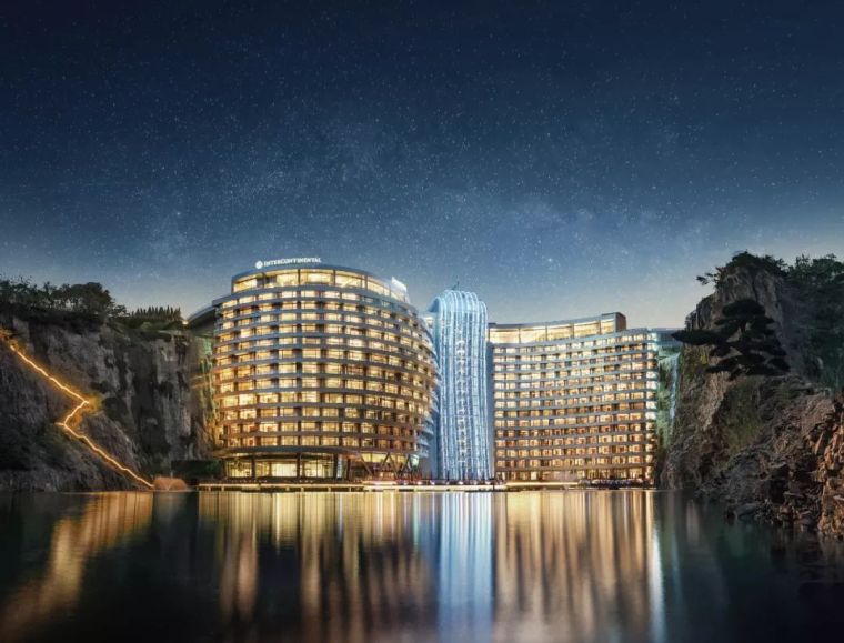 悬崖酒店cad资料下载-投入20亿的工程奇迹深坑酒店终于开业了，内部设计大曝光！