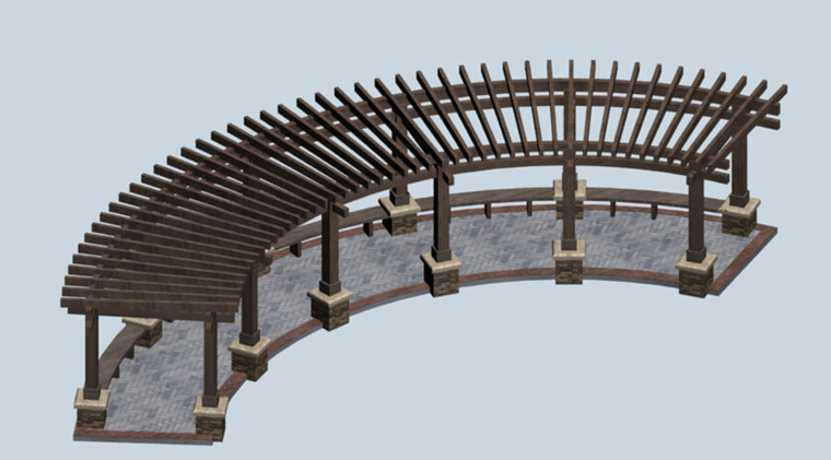 [分享](原创)廊架设计案例效果图