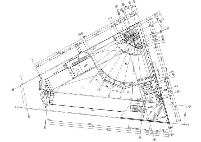 [上海]知名地产艺术中心建筑设计方案文本+建筑施工图+建筑SU模型-夹层一平面