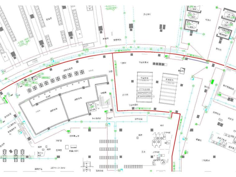 重庆大型医院全套电气施工图-地下室广播、联动控制平面图.jpg